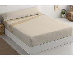 Mila Rosa Line Juego de Sábanas 3 Piezas Algodón-Poliéster Beige Individual 90x200x3 cm