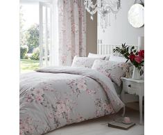 Hearts, Stars & Flowers Canterbury, Gris edredón Floral Rosa