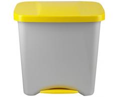 Denox Cubo Basura ecológico, Amarillo y Gris Claro, Centimeters, 50