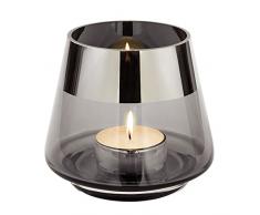 Fink Jona 116069 - Portavelas (Cristal, 11 x 11 x 9 cm), Color Gris
