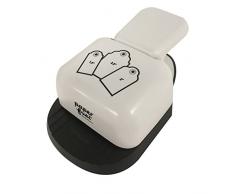 Vaessen Creative Perforadora Manual de Papel 3 en 1, Diseño de Etiquetas, Blanco, 14 x 8 x 5 cm