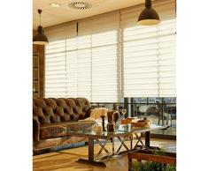 madecostore - Estor Doble Enrollable para dÃ­a de Noche, Color Arena â 64 x 250 cm â FijaciÃ³n con perforaciÃ³n â Cadena cromada