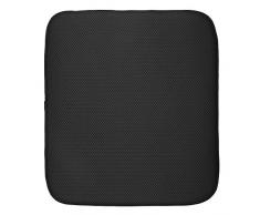InterDesign iDry Tapete de cocina, alfombrilla escurreplatos grande y gruesa de poliéster y microfibra para un secado de platos rápido, negro/blanco
