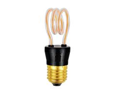 Homemania HOMPT_0016 - Bombilla espiral multicolor de metal, cristal, 3,5 x 3,5 x 10 cm, 1 x E27, 4 W, 300 lm, 2200 K