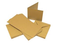 50 Tarjetas y Sobres, Color Blanco, 10,16 x 10,16 cm, Crafts UK, cartón, Beige, 152 x 243 x 3.81 cm
