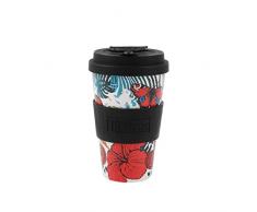 IDRINK®- Taza de café de RPET con tapa de silicona de apertura, fácil de llevar Taza de 435 ml para llevar de plástico reciclado 8,7 x 8,7 x 15 cm ergonómica 435 ml (BUTTERFLY)