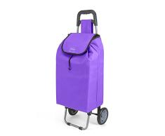 Metaltex Daphne - Carro de Compra con 2 Ruedas, Morado, 120x60x6 cm, 40 Litros