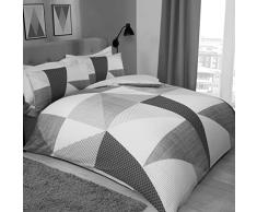 Sleepdown Splice - Juego de Funda de edredÃ³n con Fundas de Almohada, diseÃ±o geomÃ©trico, Color Negro y Blanco, tamaÃ±o King, matrimonio