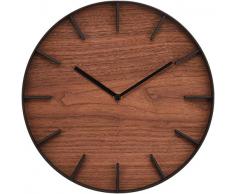 YAMAZAKI home Rin - Reloj de Pared (Madera/Acero), Color marrón