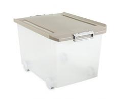 Tatay - Caja Multiusos con Ruedas, 60 L, Beige, 40 x 56.5 x 36.2 cm