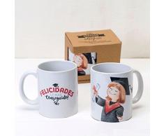 Mopec Taza GraduaciÃ³n Chica, CerÃ¡mica, Blanco, 0.02x8x9.5 cm