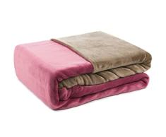 GÃ¶zze - Ropa de cama reversible, Tacto de cachemira, Funda nÃ³rdica: 135 x 200 cm, Funda de almohada: 80 x 80 cm, Microfibra - Rojo baya/MarrÃ³n topo