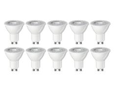 AmazonBasics Bombilla LED Foco GU10, 3W (equivalente a 35W), Blanco Cálido- 10 unidades