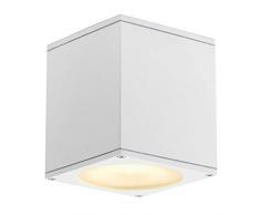 SLV Blanco luminaria de Superficie Big Theo/IluminaciÃ³n para Paredes, Caminos, entradas, Foco led de Exterior, proyector de Techo / GU10 IP44 75Â W