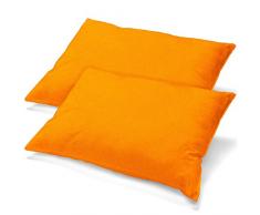 aqua-textil Classic Line Funda de Almohada, algodón, Naranja, Doppelpack 40 x 80 cm