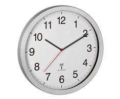 TFA Dostmann 60.3545.02 - Reloj de Pared analÃ³gico (controlado por Radio, fÃ¡cil de Leer, Ideal para Oficina/Entrada), Color Blanco y Plateado (400 x 50 x 400 mm)