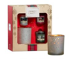 cer/ámica Color Blanco 11.4/ x 11.4/ x 15.6/ cm YANKEE CANDLE 1521478/ JF//PP TLH Snowman Lumi Nary portavelas Negro Plata Rojo
