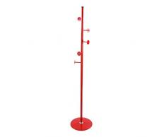 Versa 21270004 Perchero de pie Rojo, 179x35x35cm, Metal, 5 colgadores
