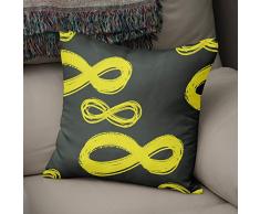 BonaMaison Fundas para CojÃ­nes, Amarillo neÃ³n y Humo Funda de Almohada Silla Oficina Cama Decorativa Moderna DecoraciÃ³n del Hogar HabitaciÃ³n, 43x43 Cm - DiseÃ±ado y Fabricado en TurquÃ­a