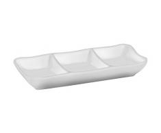 Lacor - 63280 - Mini Fuente Para 3 Salsas De Melamina 19x8x3 cm - Blanco