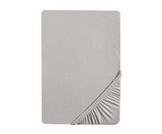 Biberna Castell 77113/018/087 - Sábana bajera ajustable elástica para cama, Gris Claro, 90 x 190 cm