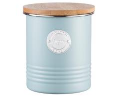 Typhoon Bote de azúcar Vivo de 1 litro, Acero, Azul, 11 x 11 x 15.5 cm