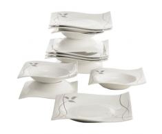 Maxwell & Williams rp70912Â Leaves de en de Motion Juego de Mesa, Vajilla de Cocina, Set, 12Â Piezas, en Caja de Regalo, Porcelana