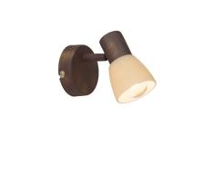 Brilliant AG Luca 35810/56 - Aplique de pared, 1 bombilla E14 max.40 W, de metal y cristal, color: Cobre antiguo y champán