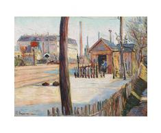 Fine Art Prints Paul Signac - Lienzo Decorativo Extragrande con diseÃ±o de Cruce de ferrocarril Cerca de Bois Colombes