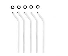 Koch - Pajitas curvadas (5 Unidades), Color Negro y Transparente