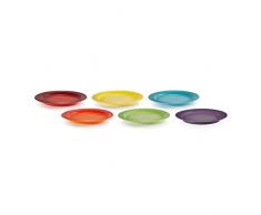 Le Creuset Set de 6 platos pequeÃ±os ArcoÃ­ris de cerÃ¡mica de gres, 22 cm, 79285228359006