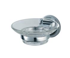 Haceka Aspen Chrome Jabonera, Metal, Gris, 14.43x16.12x6.89 cm