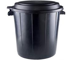 EDA Papelera immeuble Liso 80L Negro + Tapa