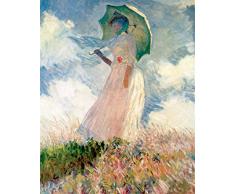 Legendarte Claude Monet Dama con Parasol Impresión Digital sobre Lienzo, cm. 80x100