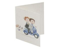 Mopec Tarjetas Novios Moto, Cartulina, Azul, 0.02x6.50x4.00 cm, 100 Unidades