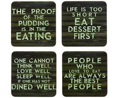 Kitchen Craft - Posavasos, diseño de frases en inglés, color marrón