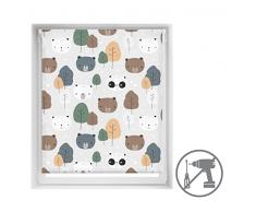 Blindecor Easy estores sin taladrar Estampados - Estor translúcido Estampado Digital, Bear, 130 x 150 cm (Ancho por Alto). Tamaño de la Tela 127 x 145cm
