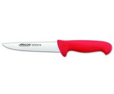 Arcos Cuchillo carnicero 6 pulgadas Acero Inoxidable Nitrum y Hoja 200 mm, Cuchillo cocina profesional para cortar carne, pescado y verduras, Mango ergonÃ³mico polioximetileno, Serie 2900, Color rojo