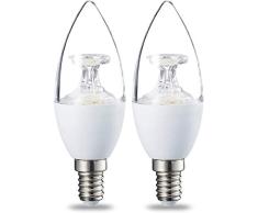 Amazon Basics Bombilla LED E14, 6W (equivalente a 40W), Blanco CÃ¡lido, Regulable- 2 unidades