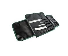 Sanelli LÃ­nea Skin, juego de 5 cuchillos BBQ, rollo de cocinero, negro