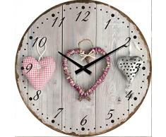 BUVU Relojes de Pared, Gris, 34x34cm