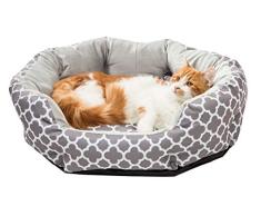 Wags N Whiskers Mazi Geo - Cama Redonda para Mascotas, Color Gris