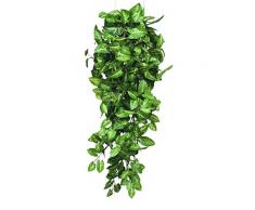 MICA Decorations Planta Artificial 953285, Fitonia Colgante, poliéster, Color Verde, 80 cm x 30 cm x 15 cm