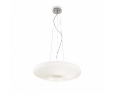 Ideal Lux Glory SP3 D50 E27 Blanco iluminación de techo - Lámpara (Salón comedor, Blanco, IP20, Cepillado, Blanco, Ovalado)
