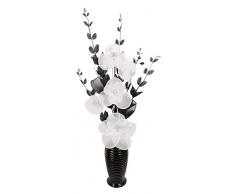 Flourish - Jarrón de Cromo PT-30 con Azul Flores Artificiales, 80 cm, Color Negro