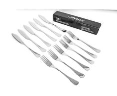 Arcos Serie Madrid - Juego Cubiertos de Pescado de 12 piezas en Caja de Regalo (6 Cuchillos + 6 Tenedores) - Monoblock de una pieza en Acero Inoxidable - Color Plata