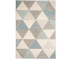 benuta Alfombra Pastel Geomet | Moderna Alfombra para salón y Dormitorio, Fibra sintética, Turquesa, 120 x 170 cm