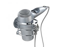 Wenko 21779100 Turbo-Loc para secador de pelo - Montaje sin taladrar, acero inoxidable, 12,5 x 9 x 11,5 cm, brillante