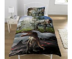 Kidcollection Juego de Funda nórdica de Jurassic Predators para Cama Individual, T Rex, Raptors