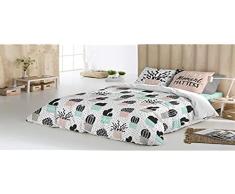 Euromoda Skiro Funda NÃ³rdica, 100% algodÃ³n, Blanco, Gris, Cama 135